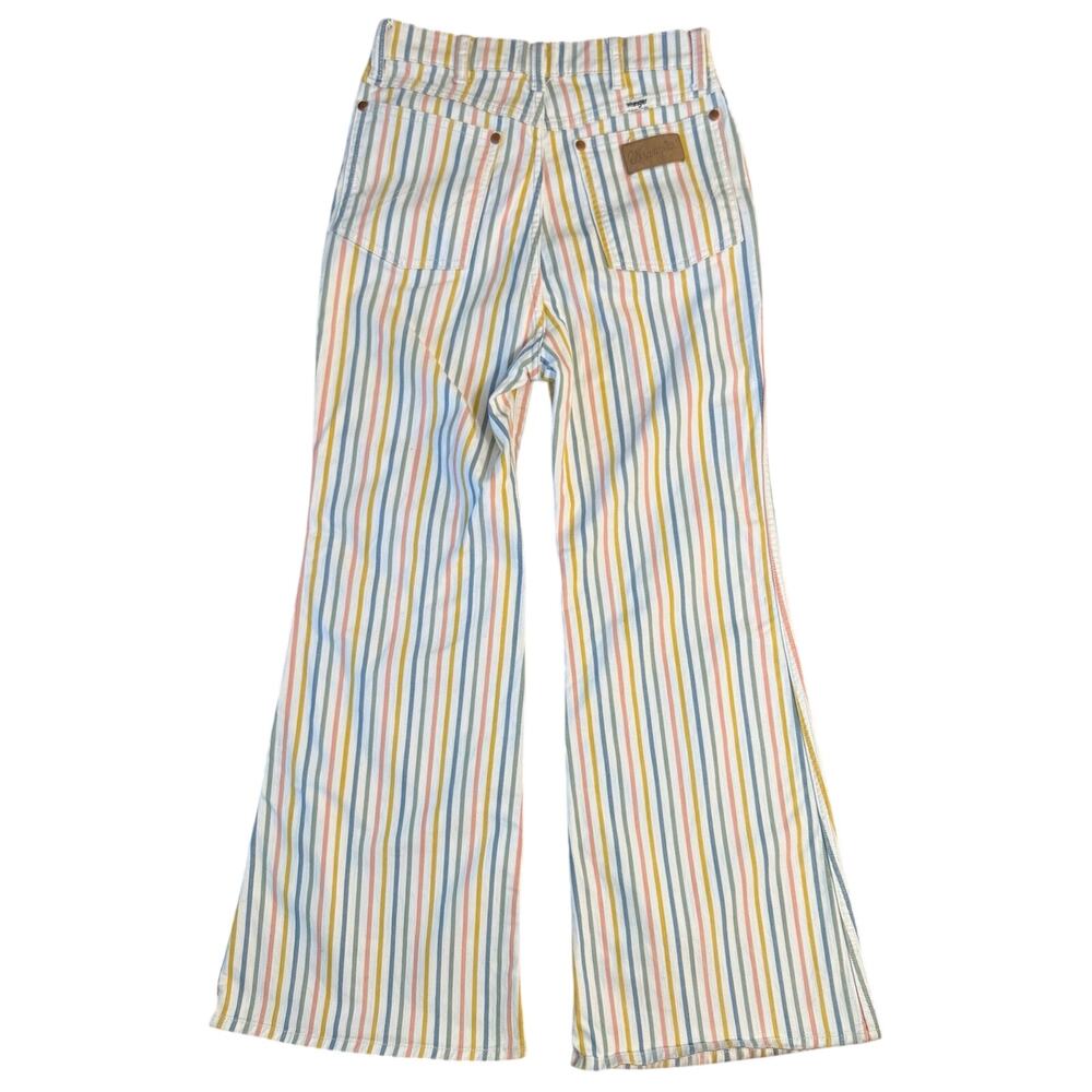 Wrangler Wanderer High Rise Flare Jean 622 Denim Vertical Stripes Women 28 x 30 - Picture 2 of 12